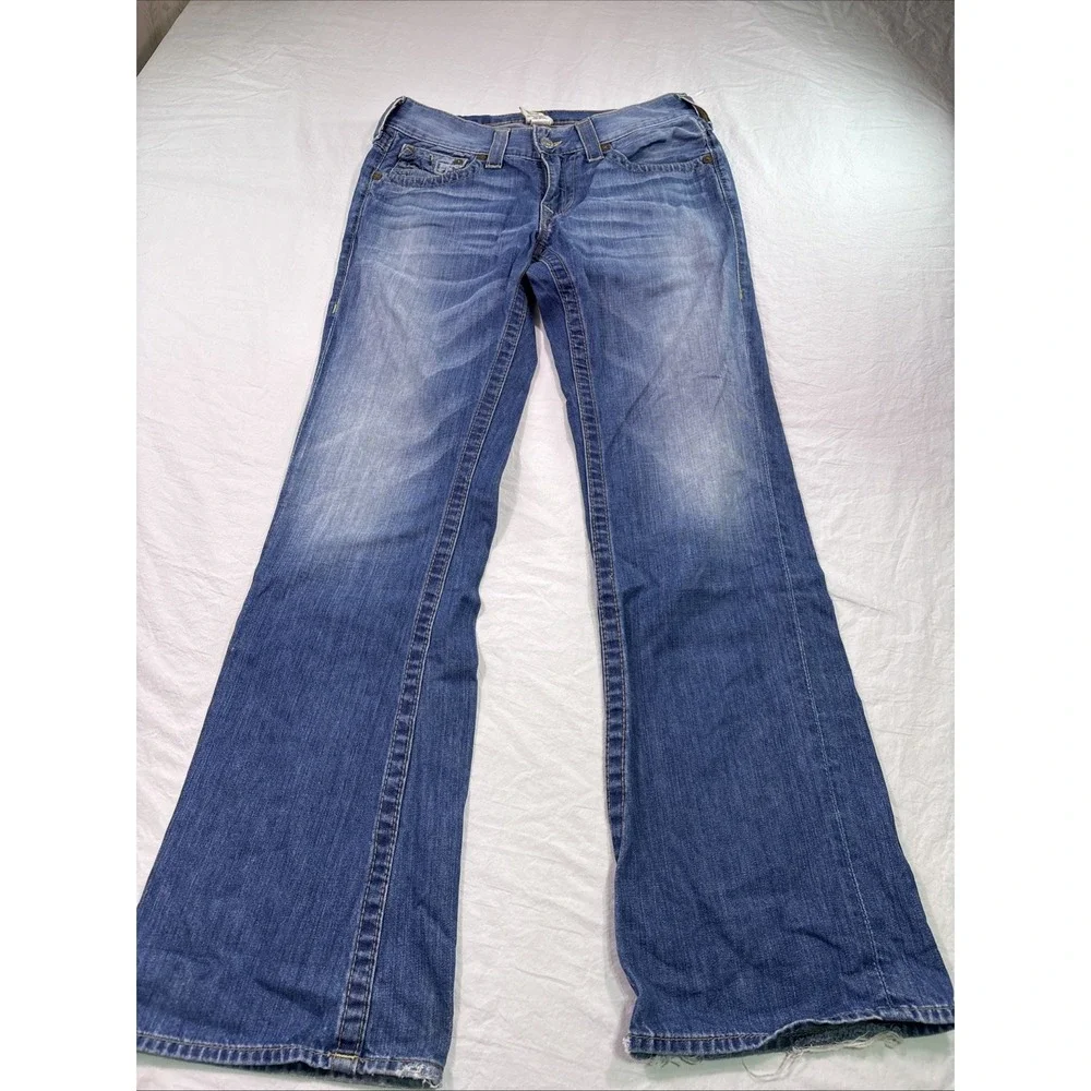 True Religion JEANS Men's 31 SNAP Billy Flap Relaxed Bootcut  WHISKERING